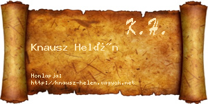 Knausz Helén névjegykártya